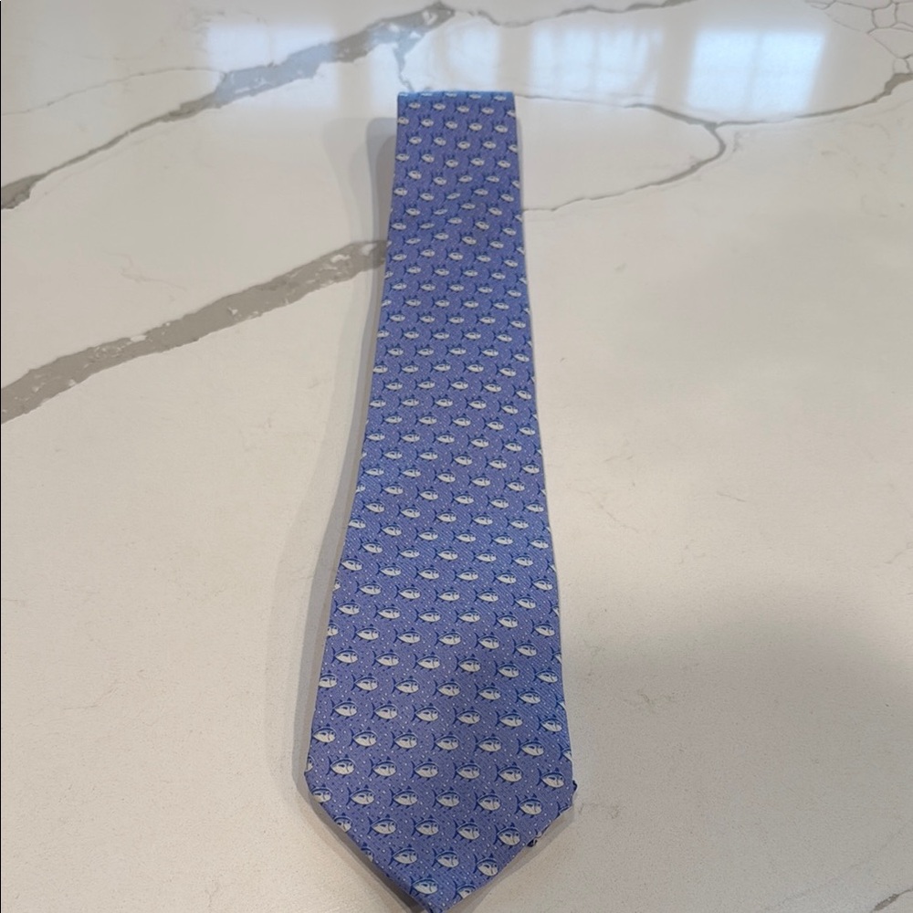 Southern Tide Blue Geometric Pattern Tie